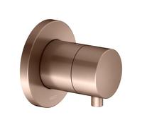 KEUCO IXMO válvula desviadora empotrada para 2 consumidores con maneta confort, con cierre, roseta redonda, 59557291001, Color: rojo oro cepillado