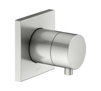 KEUCO IXMO válvula desviadora empotrada para 2 consumidores con maneta confort, sin cierre, roseta cuadrada, 59556061002, Color: acabado en acero inoxidable