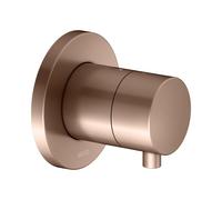 KEUCO IXMO válvula desviadora empotrada para 2 consumidores con maneta confort, sin cierre, roseta redonda, 59556291001, Color: rojo oro cepillado