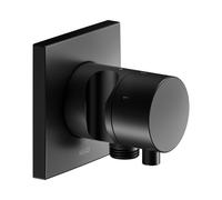 KEUCO IXMO válvula desviadora UP 3 consumidores, conexión para manguera, maneta confort y soporte de ducha, con cierre, roseta cuadrada, 59549371202, Color: Negro Mate