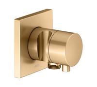 KEUCO IXMO válvula desviadora UP 3 consumidores, conexión para manguera, maneta confort y soporte de ducha, con cierre, roseta cuadrada, 59549251202, Color: latón cepillado