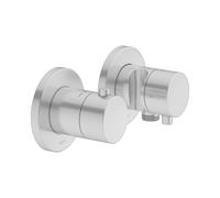 KEUCO PLAN azul mezclador termostático de 2 vías empotrado con conexión de manguera y soporte de ducha, 53953171221, Color: acabado en aluminio