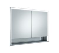 KEUCO Royal Lumos armario con espejo de pared 2 puertas, puerta corta, con espejo calefactor, 1050mm, 14318171304, Versión: sin control Dalí