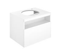 KEUCO STAGELINE mueble bajo para lavabo sobre encimera, 1 extracción frontal, 1 agujero para grifo a la derecha, 650x550x490mm, 32855180000, Cuerpo/Frontal: Cachemira Dekor mate / Cachemira Glas
