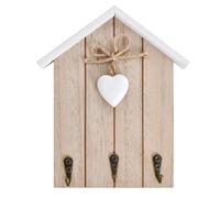 Key Holder Wall Mount - Wooden House Organizer | Decorative 3 Hook Rack | Decorative Key Rack Home Entrance Hall Porch Passageway Utility Room Garage Storage Organizer Durable Reusable
