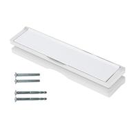 Keypak Buzón de Puerta con Funda de 30,6 cm, Solapa antibroches y burlete para Puertas de PVC de 40-80 mm, Compuesto y Madera (Blanco)