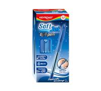 Keyroad Bolígrafo clásico Ball Pen Soft Jet, juego de 12 bolígrafos desechables de 0,7 mm, color azul