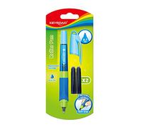 Keyroad SMOOZZY WRITER Bolígrafo ergonómico de 0,7 mm/Tinta azul incluida 2 Cartuchos de tinta azul/Empuñadura de goma antideslizante/Colores mixtos, Surtido (Azul/Rosa)