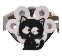 Keyubria Soporte Metálico para Rollo de Papel de Cocina - Escultura Decorativa de Metal con Forma de Gato,Estante para Toallas de Papel de Baño - para Encimera de Cocina, Baño Estilo Rústico,
