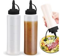 Kezidhp 2 Botellas Exprimibles, 350ml Dispensador Salsas sin BPA Antifugas