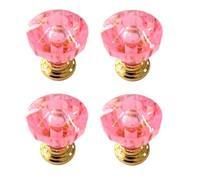 KFGISD, 4 tiradores y pomos for cajones de muebles, tiradores de cajones y puertas de 1,22 x 0,98 pulgadas con un solo orificio. ，Tiradores de cristal