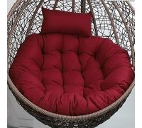 KFGISD, Cojín Antideslizante for Silla Tipo Huevo con Almohada for Muebles de Patio, Interior y Exterior, reclinable, Color Rojo,Cojines para hamacas(Purple Red,110CM)