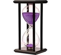 KFGISD, Decoración de 15/30/45/60 Minutos for habitación Infantil, cumpleaños, té, Mesa de café, estantería, Juego Escolar, Adorno, Marco de Madera ，Reloj de Arena(Black Frame Purple Sand,60 Minutes)