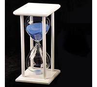 KFGISD, Decoración de 15/30/45/60 Minutos for habitación Infantil, cumpleaños, té, Mesa de café, estantería, Juego Escolar, Adorno, Marco de Madera ，Reloj de Arena(Black Frame White Sand,15 Minutes)