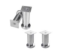KFGISD, Juego de 4 patas de metal industriales for mesa de centro, con protectores de suelo y dispositivo de ajuste de 2 niveles, ajustable a 1,8 cm.,Patas metálicas para muebles(15cm/5.9in)
