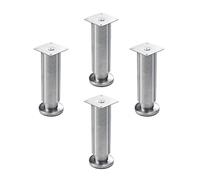 KFGISD, Juego de 4 patas de metal industriales for mesa de centro, con protectores de suelo y dispositivo de ajuste de 2 niveles, ajustable a 1,8 cm.,Patas metálicas para muebles(25cm/9.8in)