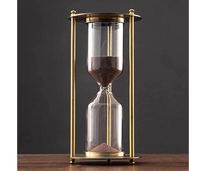 KFGISD, Vidrio de borosilicato, Grifo de Arena de 30/60 Minutos, decoración for el hogar, Lujo y Simplicidad. ，Reloj de Arena(Purple,60 Minutes (13 * 26cm))