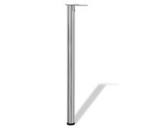 KFGWERSTY 4 patas de mesa de 60 x 870 mm, altura regulable, hierro y níquel | Tubos de hierro, placas de montaje de zinc fundido a presión, altura regulable de 870 mm a 880 mm, para mostradores y mesas