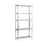 KG KITGARDEN Estantería Metálica Almacenaje de Acero Galvanizado con 5 Baldas de MDF, 180x75x35cm