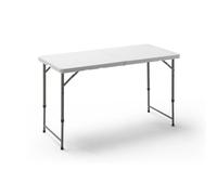 KG KITGARDEN - Mesa Plegable Portátil Multifuncional, 122x60x58/74/90cm, Blanco