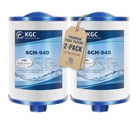 KGC 6CH-940 - Paquete de 2 filtros de SPA compatibles con Pleatco PWW50P3 (Rosca Gruesa SAE de 1 1/2 Pulgadas), Unicel 6CH-940, Filbur FC-0359, Waterway 817-0050, 03FIL1400, 25252, para Skimmer de