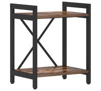 KGFHERENB Estantería de roble ahumado 40 x 30 x 50 cm | Estantería escalonada compacta con marco de acero negro para estudio y sala de estar. Estable estante de hasta 60 kg de