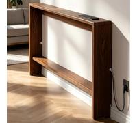 Kgfvesdc Consola recibidor Madera, Mesa de sofá Delgada detrás para Pasillo, Mueble Entrada, Detrás del Sofá, con Espacio Almacenamiento, Madera Natural[Toma empotrada en Nogal Negro 120×15×96cm]