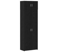 KGHFDVB Juego de 3 armarios negros 70 x 42,5 x 225 cm | Material de madera, estables, estantes, ajustables, para salón, dormitorio, oficina