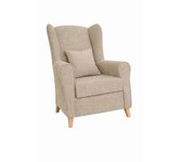 KHALMA HOME Sillón Orejero para Salón y Dorrmitorio + Cojín Decorativo | Butaca Lectura | Sillones Orejeros con Tela Antimanchas | Fácil Limpieza y Diseño. (MARRÓN)
