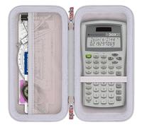 Khanka Estuche de viaje duro de repuesto para calculadora científica Texas Instruments TI-30XIIS, solo funda (blanco)