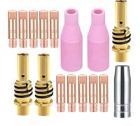KHIronHive Kit de boquillas de antorcha de soldadura para 15AK MB15 MIG MAG, puntas de latón de cobre, boquillas de metal de cerámica, para LUX Merkle GYS para soldadores METABO Telwin EWM