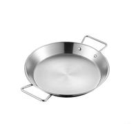 KHIronHive Paellera de acero inoxidable con doble asa de gran capacidad, cacerola multiusos para cocina, estufa, horno, superficie pulida con espejo, 18-32 cm (30 cm)