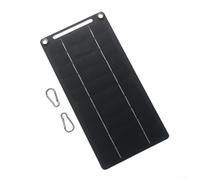 KHIronHive Panel solar portátil de 6 W, 5 V, doble salida, 22,5 % de eficiencia, silicona de un solo cristal, ligero, compacto, 290 x 145 x 25 mm, color negro, para camping, senderismo, viaje