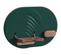 KHIronHive Soporte para secador de pelo montado en la pared, organizador plegable con gestión de cables, almohadilla TPR antideslizante, sin taladro, apertura en forma de U, se adapta a la mayoría de