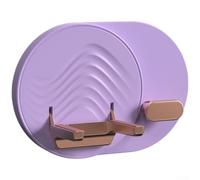 KHIronHive Soporte para secador de pelo montado en la pared, organizador plegable con gestión de cables, almohadilla TPR antideslizante, sin taladro, apertura en forma de U, se adapta a la mayoría de