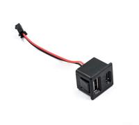 KHIronHive Toma de corriente hembra de carga de doble capa con conector de cable, bloque de terminales de plástico negro compacto de 5V 2A para electrónica de oficina en casa (C)