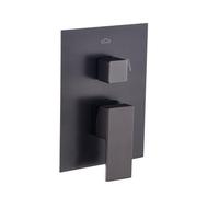 Kibath Grifo De Ducha Empotrada Monomando Casi Solo Grifo Acabado Negro Mate Fabricado en latón