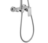 Kibath L154054 Grifo Monomando para Columna Combi de 3 Vias Dual. Tres Salidas de Agua Ducha, Flexo y bañera, Cromo Brillo