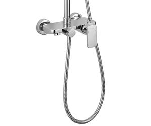 Kibath L154054 Grifo Monomando para Columna Combi de 3 Vias Dual. Tres Salidas de Agua Ducha, Flexo y bañera, Cromo Brillo