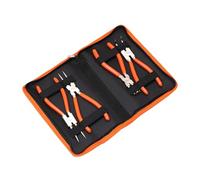 KiBcsLic 4 Piezas Alicates para Anillos de Retención Kit de Alicates Circlip Interno Externo con Mango de PVC Rectos Y Doblados Resorte Integrado Adecuado