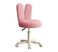 KiBcsLic Asiento con Ruedas Taburete Giratorio, Rosa, Orejas De Conejo Rosas, Base De Garra De Arroz + Ruedas De Arroz Taburete con Ruedas