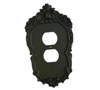 KiBcsLic Placa de Interruptor de Luz para Pared, Decoración Del Hogar, Cubiertas de de Estilo Retro Creativo, Pieza Decorativa de Arte de Pared Negra, Doble Interruptor