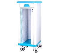 KIBONCY Carro de Mano silencioso Multifuncional de Acero Inoxidable, gabinete for Documentos y archivadores, Ruedas bloqueables for Almacenamiento Debajo del Escritorio(G 25 Squares)