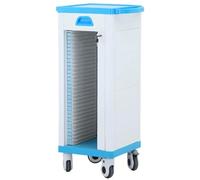 KIBONCY Carro de Mano silencioso Multifuncional de Acero Inoxidable, gabinete for Documentos y archivadores, Ruedas bloqueables for Almacenamiento Debajo del Escritorio(A 25 Squares)
