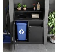 KIBONCY Gabinete De Basura For Desechos De Cocina De Acero Inoxidable, Estación De Contenedor De Basura De Abono Interior Con Compartimiento De Almacenamiento(D,50 * 55 * 110CM)