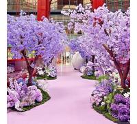 KIBONCY Large Artificial Purple Jacaranda Tree, Fake Flowering for Wedding, Mall, and Commercial Event Decoration(4mx3m)