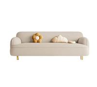 KIBONCY Sofá Loveseat for Sala de Estar Cuero Suave con Patas Metal Dorado, sofá tapizado, Redondeado Dos Tonos for Moderna(A,80cm)