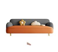 KIBONCY Sofá Loveseat for Sala de Estar Cuero Suave con Patas Metal Dorado, sofá tapizado, Redondeado Dos Tonos for Moderna(C,180cm)