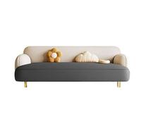 KIBONCY Sofá Loveseat for Sala de Estar Cuero Suave con Patas Metal Dorado, sofá tapizado, Redondeado Dos Tonos for Moderna(D,80cm)