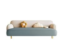 KIBONCY Sofá Loveseat for Sala de Estar Cuero Suave con Patas Metal Dorado, sofá tapizado, Redondeado Dos Tonos for Moderna(E,210cm)